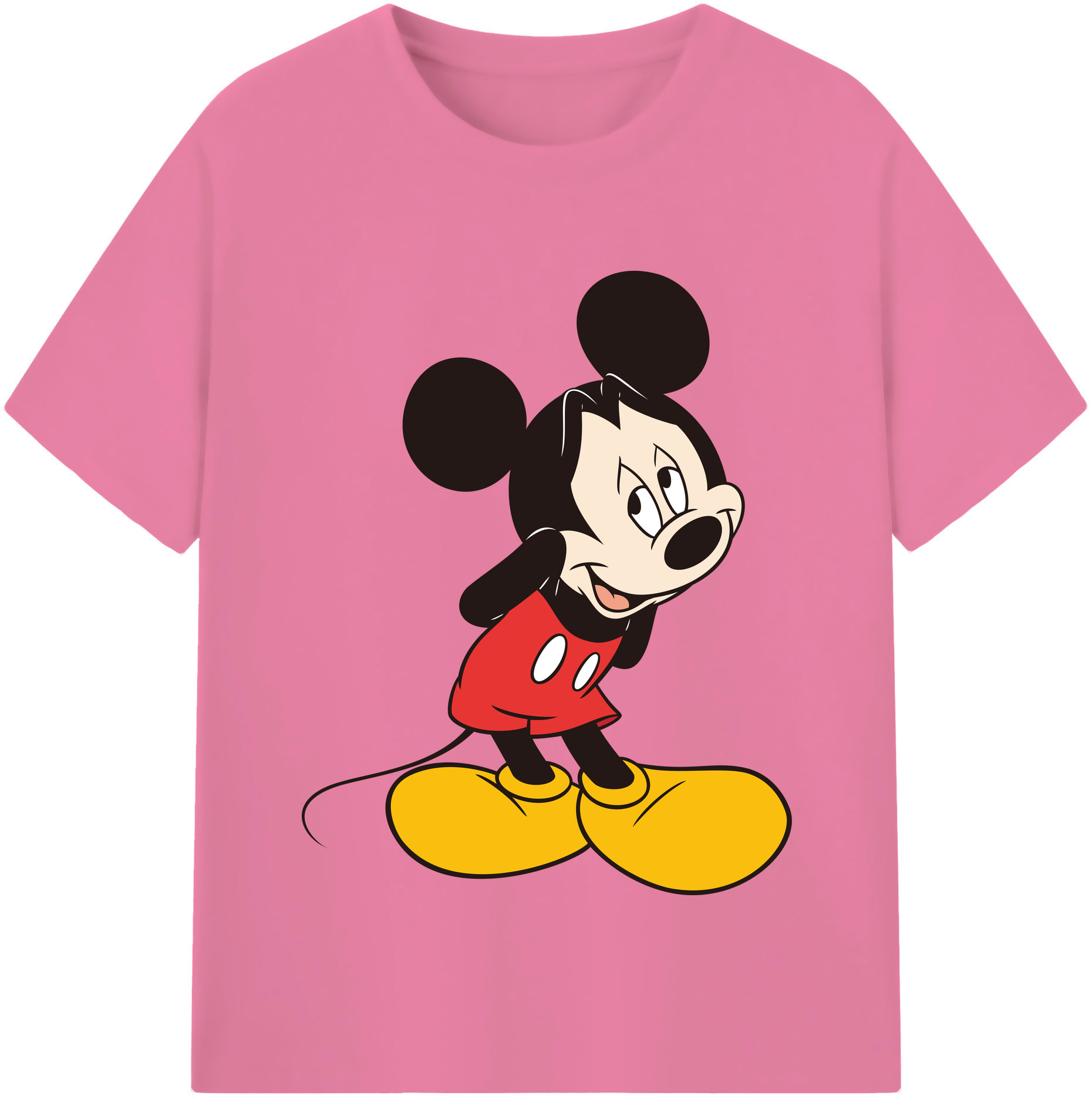 （画像用） ミッキーマウス Mickey Mouse 綿100％半袖Tシャツ（フロントプリント）
